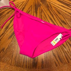 Hot pink side tie bikini bottoms